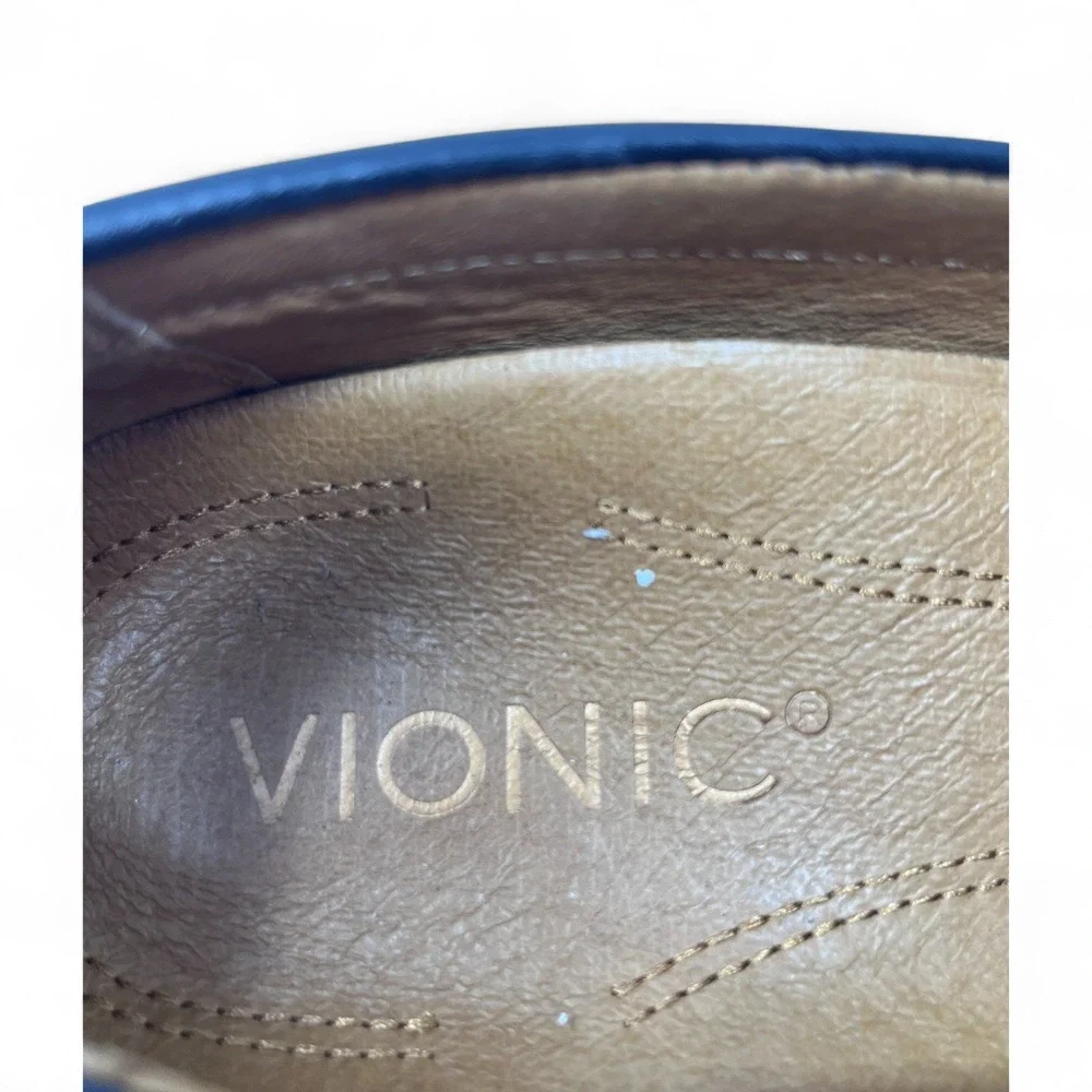 Vionic Men Snyder Penny Loafer 8M Black Leather Dress Shoe Classic Office Career